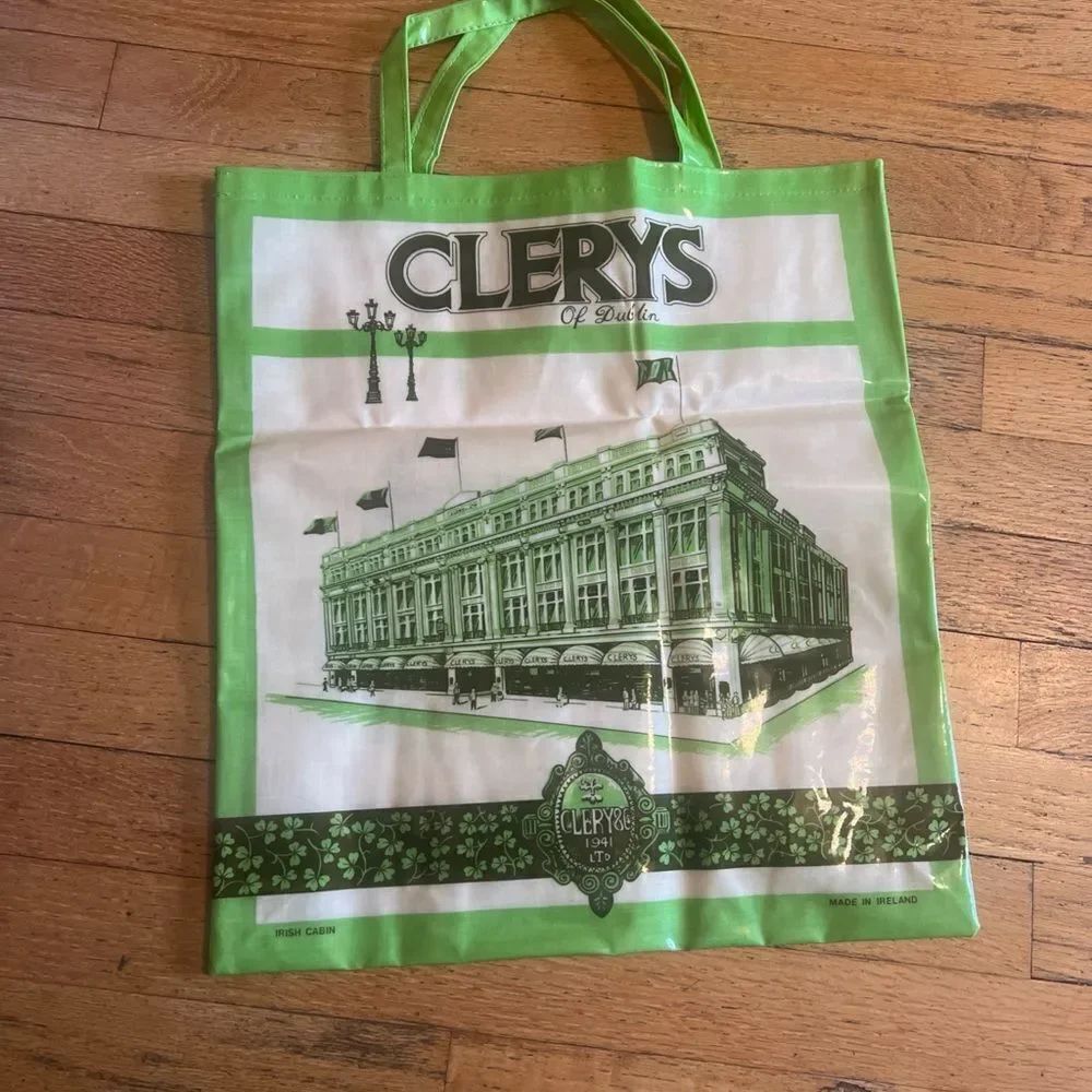 Clerys Green and White Tote Bag